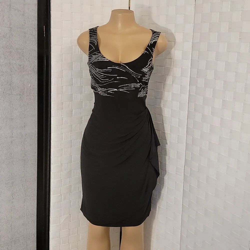 BRAND NEW JBS SIDE RUCHED SLEEVELESS   WITHD ROUNDNECK LINE MINI DRESS